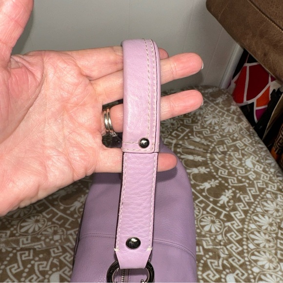 COACH Penelope Purple Pebbled Leather Medium Hobo Handbag F14680 - Picture 10 of 13